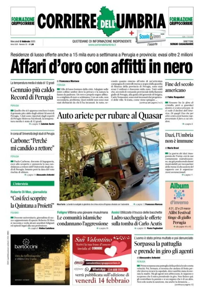 Prima-pagina-corriere umbria-del-2025-02-05